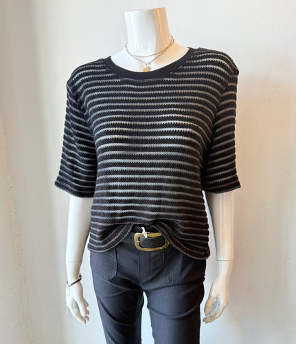 LA Made - Nights In The City Stripe Tee - Black