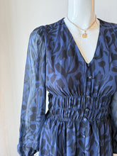 Load image into Gallery viewer, Pinch - Print Button Down Chiffon Maxi Dress - Navy
