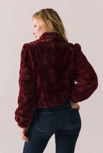 Load image into Gallery viewer, Chaser - Puff Sleeve Faux Fur Jacket - Cabernet
