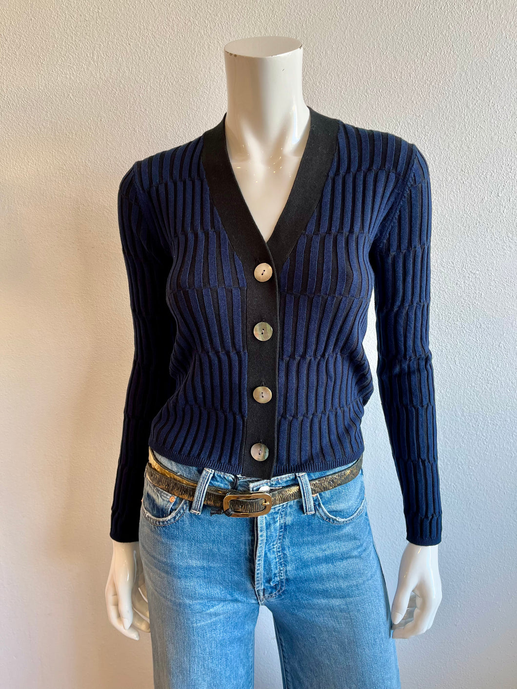 Wispr - Imogen Stripe Cardi - Navy