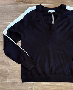 J. Society - Single Stripe V Neck - Chocolate