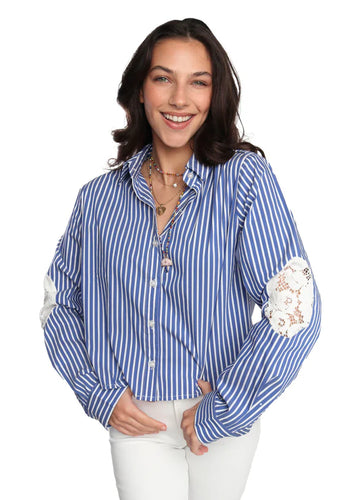 Romi Basha - Cropped Locke Shirt - Blue