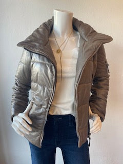 Mauritius - Rena CF Leather Puffer Jacket - Grey