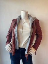 Load image into Gallery viewer, Mauritius - Finja Hooded Leather Jacket - Red