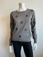 J Society - Faux Leather Star Crew - Gunmetal