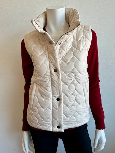 J. Society - Heart Puffer Vest - Latte