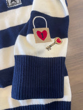 Load image into Gallery viewer, Wispr by Brodie - French Embrodery Stripe Cardi - Navy
