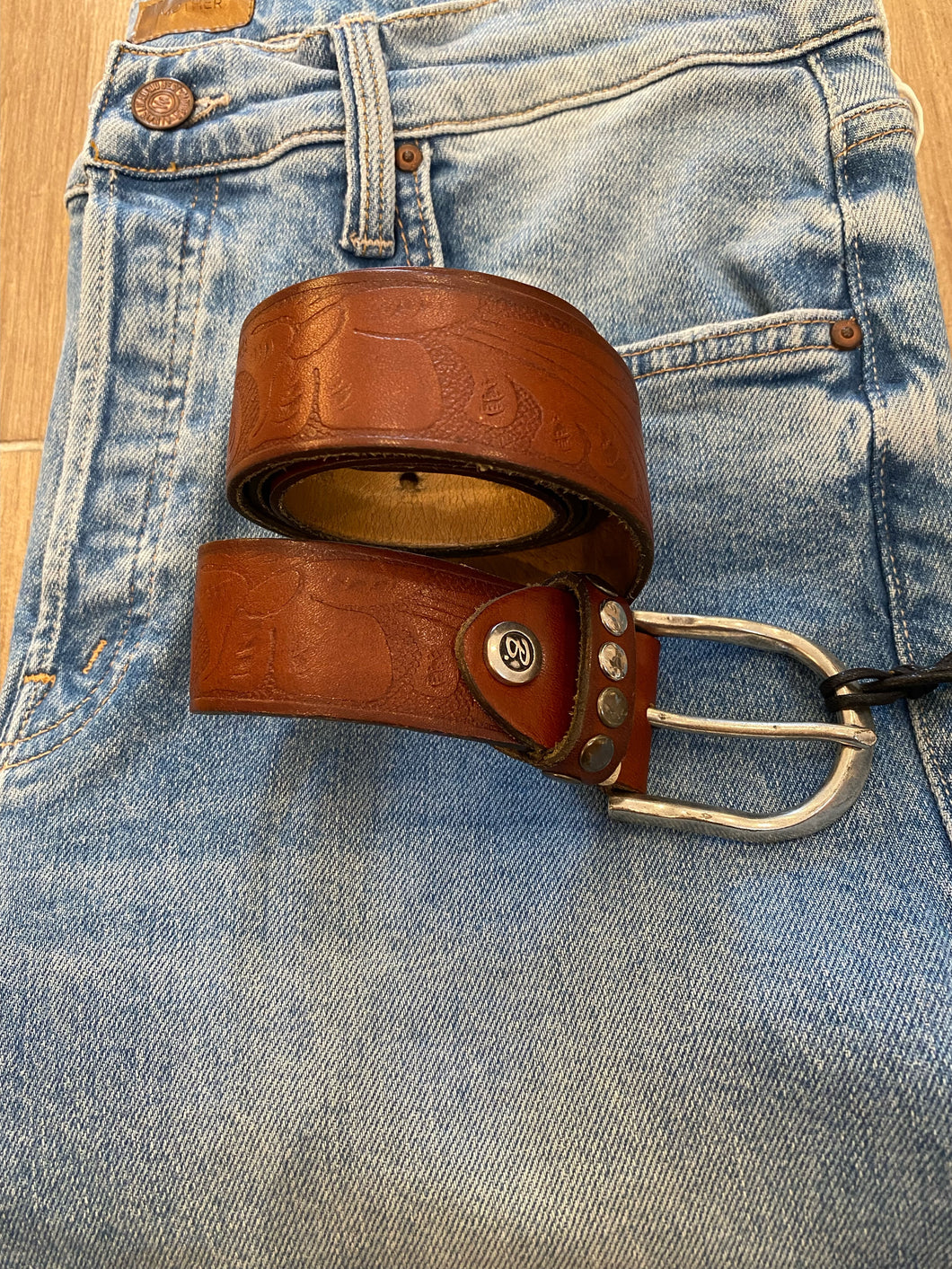 B. Belt - Tooled Brown Belt - Cognac