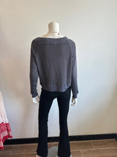 Load image into Gallery viewer, LA Made- Carol Off the Shoulder Sweater- Pewter
