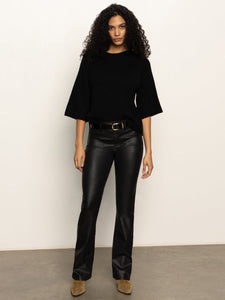 Sanctuary- Ribbed Sweater Tee- Black