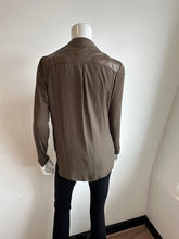 Load image into Gallery viewer, Lola &amp; Sophie- High Neck Metallic Sharkskin Jacket- Olive