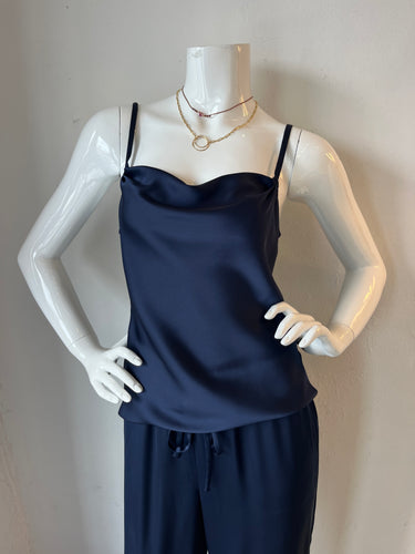 209 West 38th - Drape Neck Top - Navy