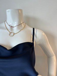 209 West 38th - Drape Neck Top - Navy