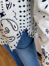 Load image into Gallery viewer, J Society - Bandana Distressed Crew - Cloud