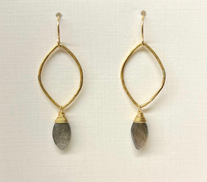 A Stone's Throw - Labradorite on Povals - Earrings