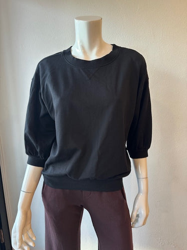 Mila 3/4 Sleeve Sweatshirt - Black