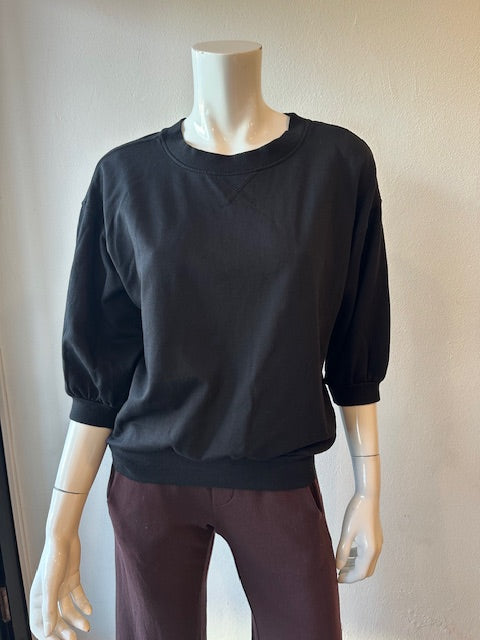 Mila 3/4 Sleeve Sweatshirt - Black