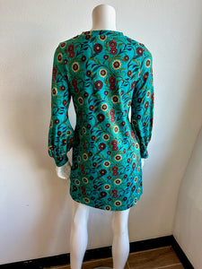 Celina Moon- Liv Sheath Dress- Teal Floral