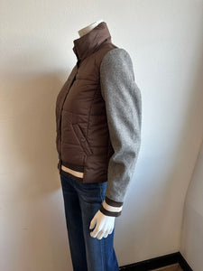 J Society Bomber Jacket - Chocolate / Grey