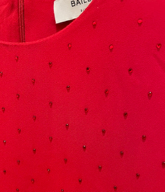 bailey 44 red dress Anthropologie Bailey 44 Red Cocktail A-Line Cap Sleeve Dress Size Medium