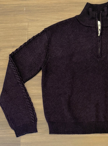 Stitches & Stripes - Brinn Half Zip Sweater - Plum