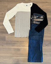Load image into Gallery viewer, Windsor &amp; White - Colour Block Crew - Ivory/Black/Haze