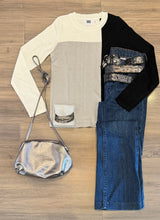 Load image into Gallery viewer, Windsor &amp; White - Colour Block Crew - Ivory/Black/Haze