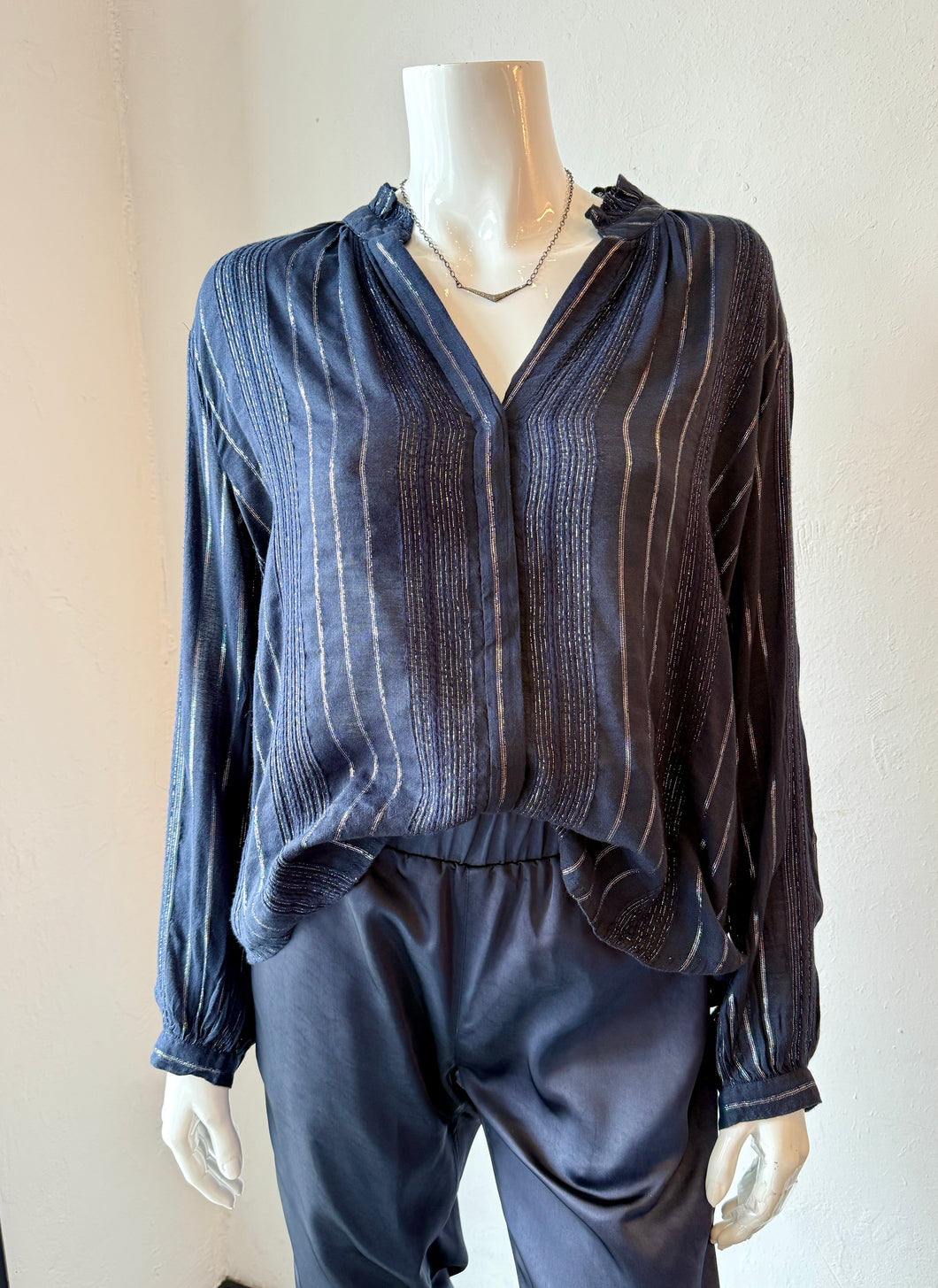 Velvet - Cynthia Boho Top - Navy