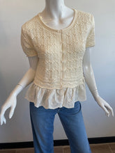 Load image into Gallery viewer, Six Fifty Margot Knitted Mix Media Top - Ivory
