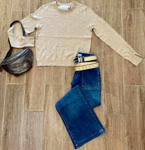 Velvet- Melina Long Sleeve Crew- Sable