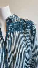 Load image into Gallery viewer, Maison Hotel - Mediterranean Stripes Maria Shirt - Blue Ink