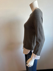 J. Society- Crew Neck Twofer- Gunmetal