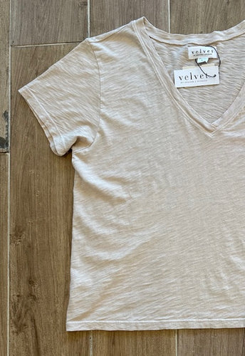 Velvet- Elisha V-Neck- Sesame
