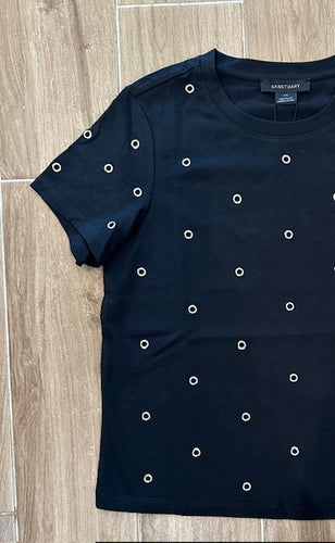 Sanctuary- Embellished Tee w/ Grommets- Black