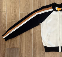 Load image into Gallery viewer, Wispr- Valerie Stripe Bomber- Ivory/Navy