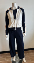 Load image into Gallery viewer, Wispr- Valerie Stripe Bomber- Ivory/Navy