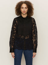 Load image into Gallery viewer, Sanctuary- Serendipity Lace Tux Shirt- Black