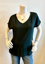 Load image into Gallery viewer, Lola &amp; Sophie- Hybrid Vneck Drop Shoulder Top- Forest