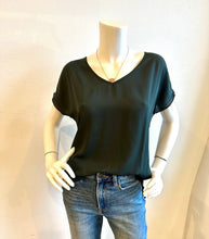 Load image into Gallery viewer, Lola &amp; Sophie- Hybrid Vneck Drop Shoulder Top- Forest