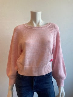 Kerri Rosenthal - Puff Sleeve Sweater - Icy Pink