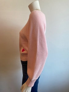 Kerri Rosenthal - Puff Sleeve Sweater - Icy Pink