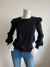 Load image into Gallery viewer, J Society - Ruffle Crew Neck Sweater - Black