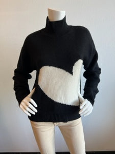 Kerri Rosenthal - Imperfect Heart Mock Neck Sweater - Black