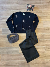 Load image into Gallery viewer, J. Society- Broach Crew Neck Sweater- Black