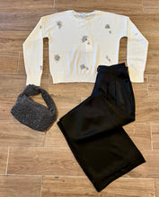 Load image into Gallery viewer, J. Society- Broach Crew Neck Sweater- Vanilla