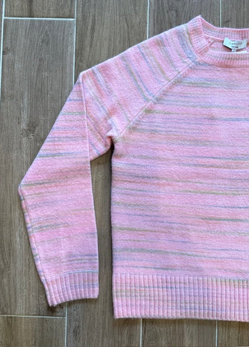 J.Society - Stripe Crew Sweater - Pink Combo