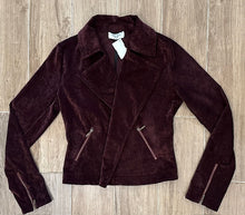 Load image into Gallery viewer, Lola &amp; Sophie- Velvet Moto Jacket- Burgundy