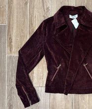 Load image into Gallery viewer, Lola &amp; Sophie- Velvet Moto Jacket- Burgundy