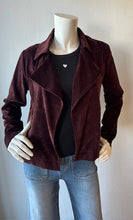 Load image into Gallery viewer, Lola &amp; Sophie- Velvet Moto Jacket- Burgundy