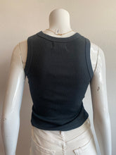 Load image into Gallery viewer, Mila - Ribbed Crop Tank Top - Charcoal